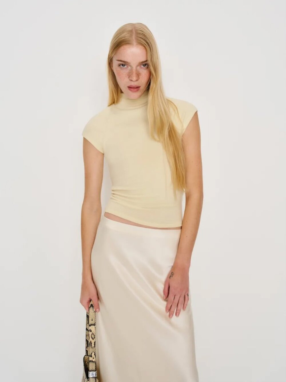 NWT Reformation Pien Knit Top, Custard/Yellow, Size XS